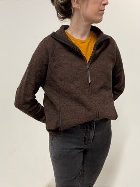 Poetry 100% woolBrown Zip-Front Jacket